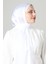 Beyaz Harem Scarf Como Saten Şal 3