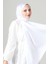 Beyaz Harem Scarf Como Saten Şal 4