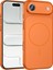 Iphone 17 Air Kılıf M-Safe Şarj Özellikli Kamera Camlı Formen Kapak-Turuncu + Nano Ekran Koruyucu 2