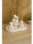 El Yapımı Aile Figürlü Dekoratif Set – Sarılan Çift & Çocuk Figürleri (Tepsi 19X9 Cm) 2
