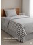 | Koyu Gri Çizgili %80 Pamuk Saten Tek Kişilik Nevresim Takımı | 82 Tel Yollu Nevresim, Lastikli Çarşaf 2