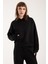 %100 Pamuk Kapüşonlu Ön Cep Detaylı Kadın Sweatshirt 2