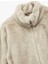 x Sima Tarkan - Suni Süet Astarlı Dik Yaka Uzun Kollu Crop Fermuarlı Peluş Mont 5