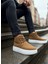 Bağcıklı Içi Kürklü Erkek Sneaker Bot Taba Süet (Beyaz Taban) 1