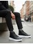 Bağcıklı Erkek Sneaker Bot Siyah (Beyaz Taban) 1