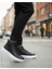 Bağcıklı Erkek Sneaker Bot Siyah (Beyaz Taban) 3