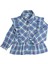 Fırfırlı Mavi Ekose Kışlık Kız Çocuk Gömlek 1