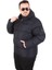 Erkek Büyük Beden Kapüşonlu Mont Lusso 2505 Sıyah 1