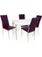 Akasya Gözde Mutfak Masa Takımı (Deri) - Mor 1