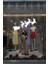 Yılbaşı Süslemeleri Noel Baba Geyikler Sticker Çıkartma Cam Vitrin Yılbaşı Sticker 26X50CM - Beyaz 4
