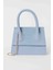 Açık Mavi Kroko Desenli Mini El ve Omuz Kadın Çantası 1