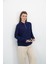 Polo Yaka Düğmeli Triko-Lacivert 7