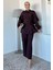 Pelerinli Broş Detaylı Kuşaklı Tunik Bel Lastikli Pantolon Tesettür Ikili Takım P-00018879 3