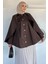Ön Çıtçıtlı Pelerinli Tesettür Ceket P-00018877 2