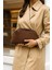 Acı Kahve Süet Deri Portföy Clutch Çanta 1