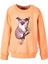 Organik Baskılı Turuncu Kışlık Kız Çocuk Sweatshirt 2