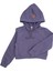 Organik Kapüşonlu Fermuarlı Mor Kız Çocuk Spor Ceket 1