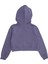 Organik Kapüşonlu Fermuarlı Mor Kız Çocuk Spor Ceket 3