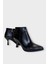 Topuklu Fermuarlı Kadın Bot (8 Cm) Siyah - Siyah 2