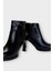 Topuklu Fermuarlı Kadın Bot (8 Cm) Siyah - Siyah 3