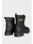 Kışlık Bağcıklı Fermuarlı Uzun Kadın Bot SİYAH 5