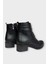 Kadın Bağcık Detaylı Fermuarlı Kalın Topuk Bot Siyah 5