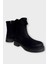 Süet Fiyonk Detaylı Fermuarlı Kadın Bot Siyah 2