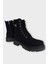 Kışlık Yandan Fermuarlı Uzun Kadın Bot Siyah - Füme 2