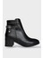 Kadın Taş Zincir Detaylı Topuklu Kadın Bot Siyah 1