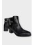 Kadın Taş Zincir Detaylı Topuklu Kadın Bot Siyah 2