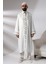 Beyaz Erkek Namaz Elbisesi Hakim Yaka Nakış Işlemeli Imam Cübbesi 1