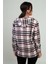 Kadın Kapüşonlu Ekose Desenli Metal Düğmeli Cepli Gömlek 4