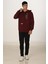 Erkek Pamuklu Kapüşonlu Eşofman Takımı Bordo 5286-B 3