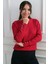 Kadın Kol Düğme Detaylı Fitilli Triko Bluz 1