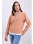 Kadın Relax Fit Rahat Kesim Pamuklu Içi Polarlı Yarım Fermuarlı Yavruağzı Dik Yaka Sweatshirt 1