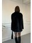 Kruvaze Cepli Tüylü Ceket- Siyah 12