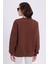 Kadın Oversize Geniş Kesim Pamuklu Yumuşak Dokulu Içi Polarlı Basic Kahverengi Bisiklet Yaka Sweatshirt 7