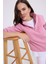 Kadın Relax Fit Rahat Kesim Pamuklu Içi Polarlı Yarım Fermuarlı Lila Dik Yaka Sweatshirt 2