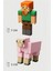 Minecraft Alex ve Pembe Koyun Sheep Set Hareketli Eklemli Figür 1