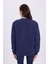 Kadın Oversize Geniş Kesim Pamuklu Yumuşak Dokulu Içi Polarlı Basic Lacivert Bisiklet Yaka Sweatshirt 7