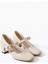 BA04593 Bej Cilt Toka Kemer 5 cm Topuklu Ayakkabı - 39 3