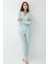 Kadın Modal Pamuklu Pijama Takımı Çorap Hediyeli QP9K1R1K5R 3