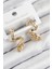 Pirinç Zirkon Taşlı Kıvrımlı Model Gold Renk Kadın Küpe - TJ-BKP11112 1