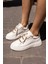 Donald Kadın Beyaz Bagcık Taş Detay Sneaker 2