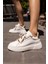 Donald Kadın Beyaz Bagcık Taş Detay Sneaker 4