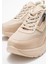 Kadın Fermuarlı Bağcıklı Spor Ayakkabı; Bej 3