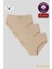 Kadın Yüksek Bel Pamuklu Ribana Slip Külot 3'lü Paket – Esnek & Rahat | Ten K0305 1