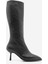 Kadın Sivri Burun Yarım Fermuarlı Ince Topuklu Çizme Lavisa Siyah 3