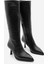 Kadın Sivri Burun Yarım Fermuarlı Ince Topuklu Çizme Lavisa Siyah 5