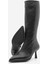 Kadın Sivri Burun Yarım Fermuarlı Ince Topuklu Çizme Lavisa Siyah 8